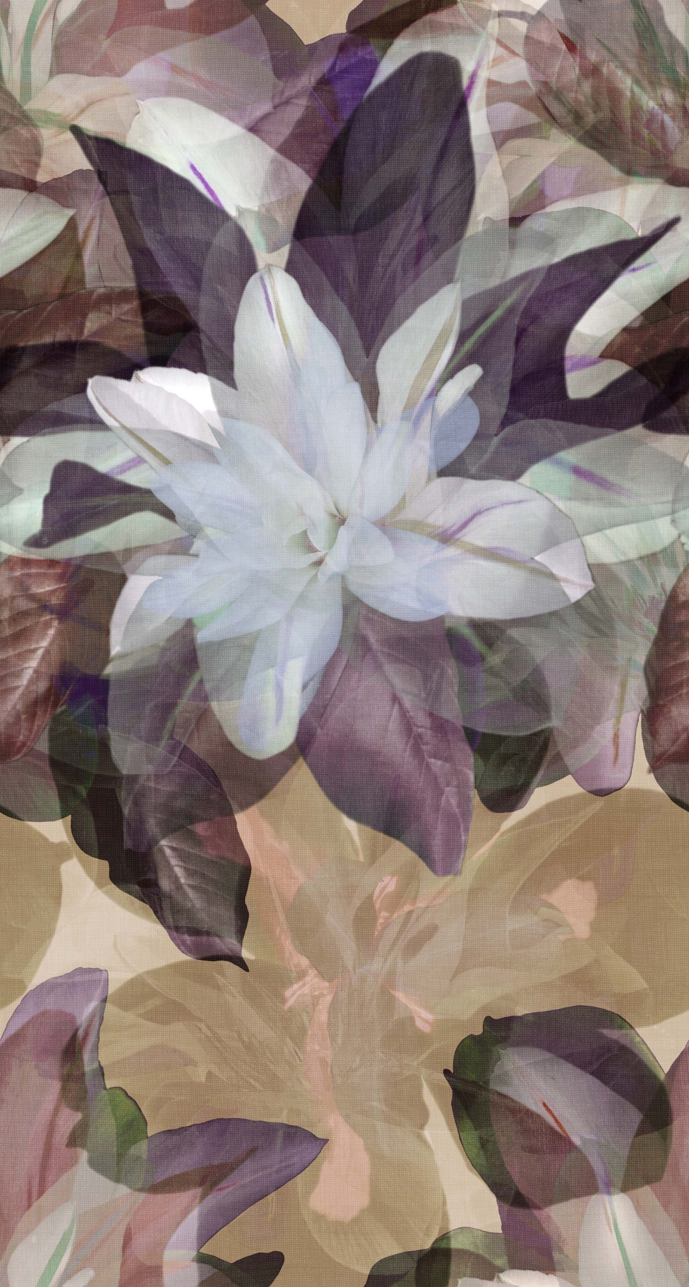 2269-20 Flowery Violet Stampa Su Tnt Elle Decor 3- Misura Cm.150x280h.