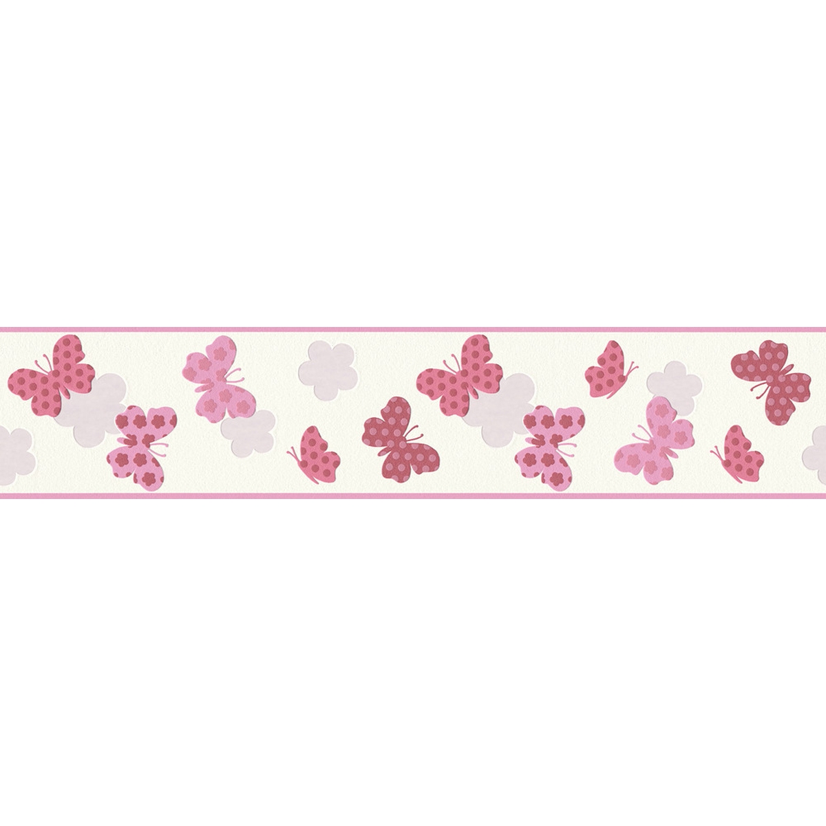 36858-1 Farfalle Rosa Bordo Pvc Da Mt.5- 5,00 Mt. X 13 Cm