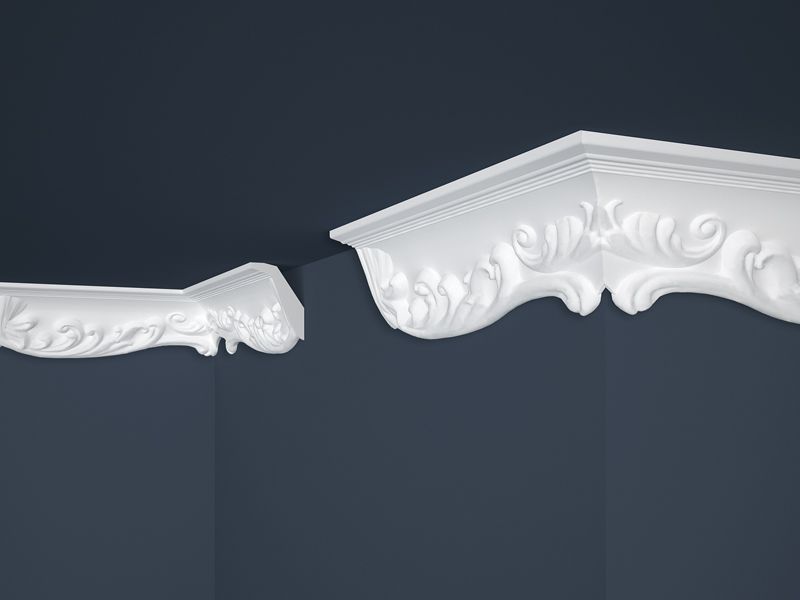 B45 Cornice Polistirene Sezione Cm.8,8x5,6(hxp) Aste Da Mt.2 -Unita' Di Vendita: Pezzo (1 Pezzo = 1 Asta Da Mt.2)