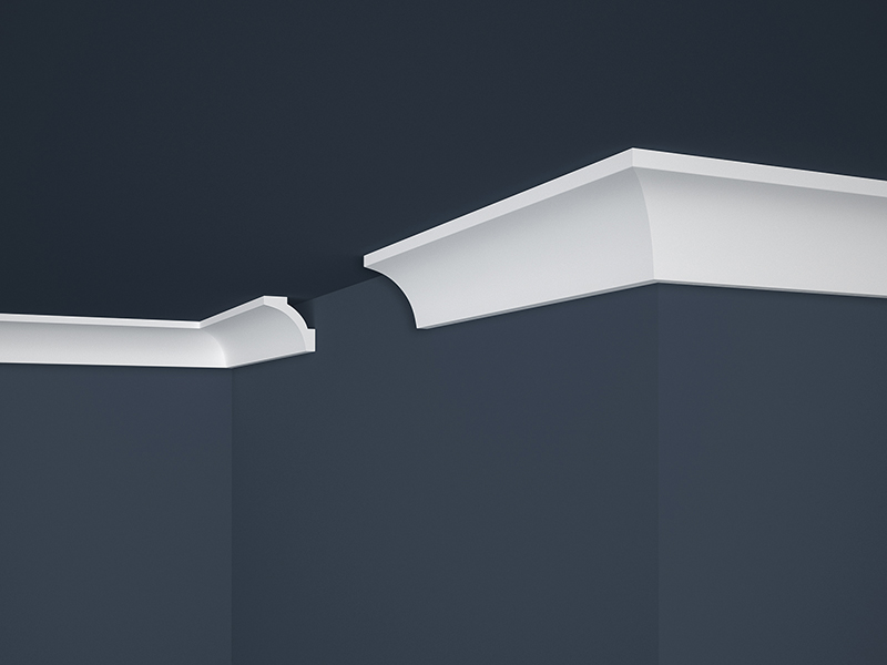 E12 Cornice Polistirene Sezione Cm.5x5(hxp) Aste Da Mt.2 -Unita' Di Vendita: Pezzo (1 Pezzo = 1 Asta Da Mt.2)