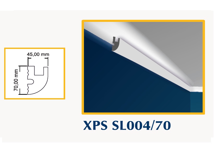 XPS SL004_70 Diffusore Led 70x45x1500mm
