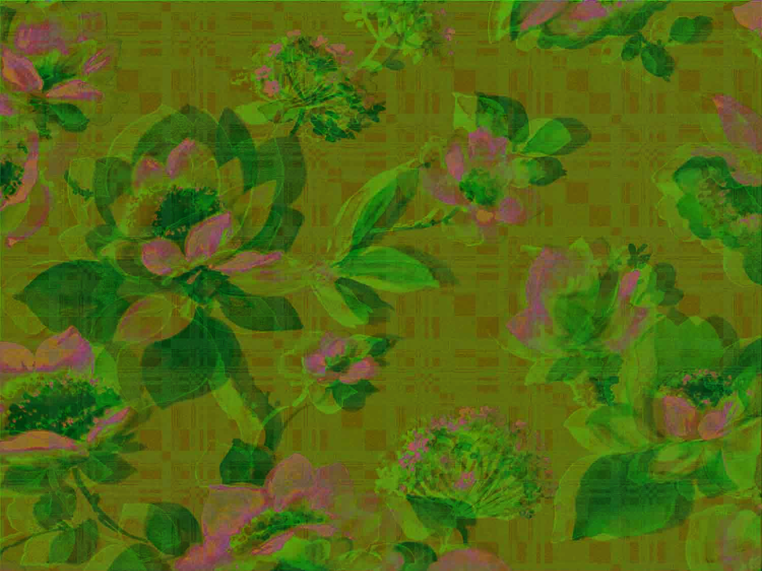 BAR51171 Chalk Flowers Gold : Stampa Digitale Su Supporto Tnt Matt Mt.4,5x3h.