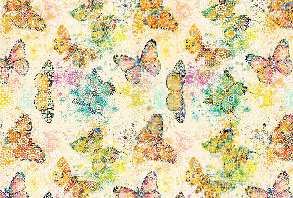 DD110261 Mosaic Butterflies 1: Stampa digitale su supporto TNT VliesPremiummt.4x2,7h.