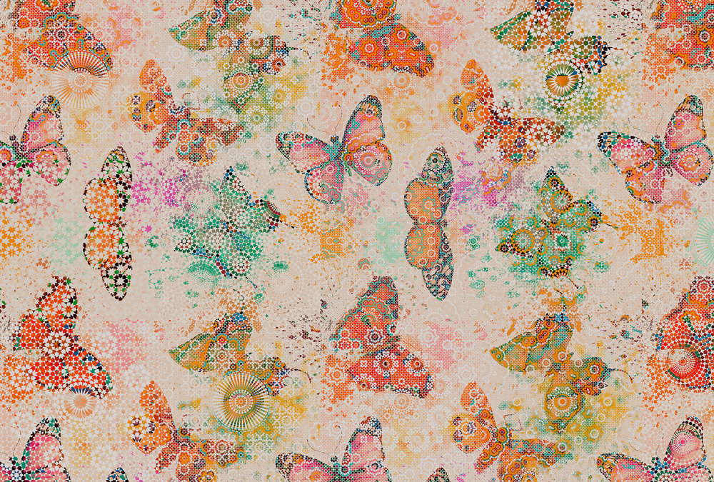 DD110266 Mosaic Butterflies 2: Stampa digitale su supporto TNT VliesPremiummt.4x2,7h.