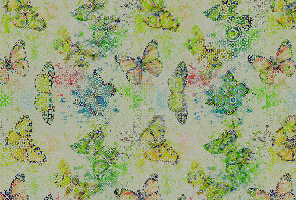 DD110271 Mosaic Butterflies 3: Stampa digitale su supporto TNT VliesPremiummt.4x2,7h.