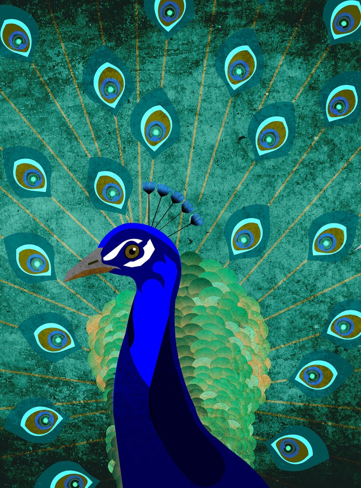 DD120046 Peacock STAMPA DIGITALE SU TNT Vlies Matt 130 g/mqMISURA STANDARD MT.2x2,7h