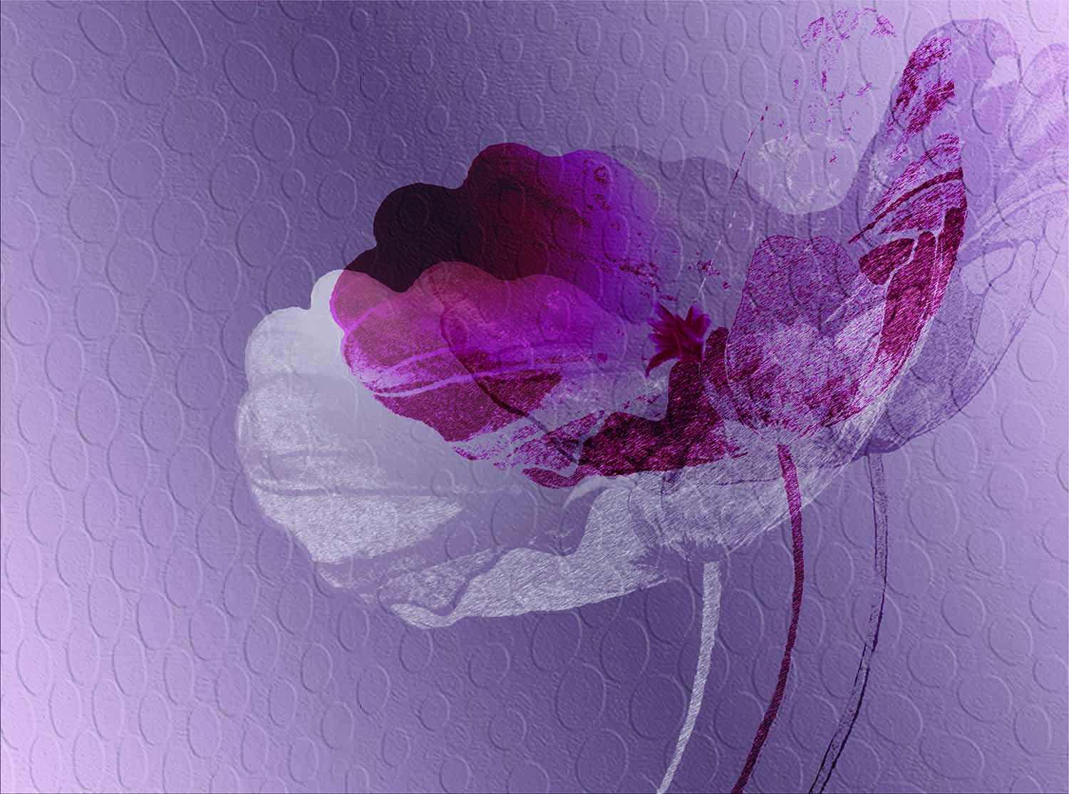 GRA41091 Waterflowers Purple : Stampa digitale su supporto TNT Matt mt.4,5x3h.