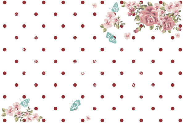 ROM51261  Floral Dots 1 : Stampa digitale su supporto TNT Matt mt.4,5x3h.