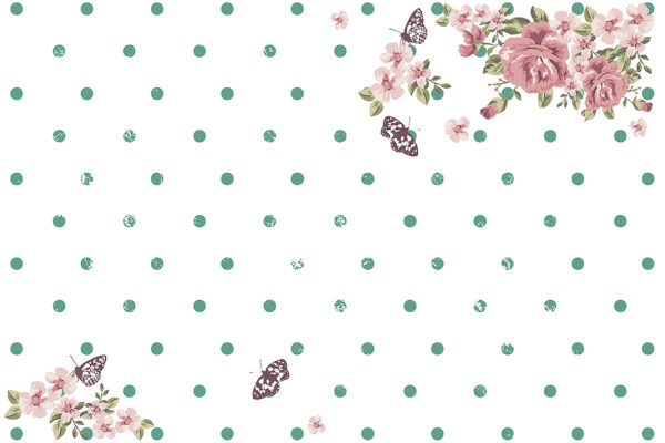 ROM51263  Floral Dots 3 : Stampa digitale su supporto TNT Matt mt.4,5x3h.