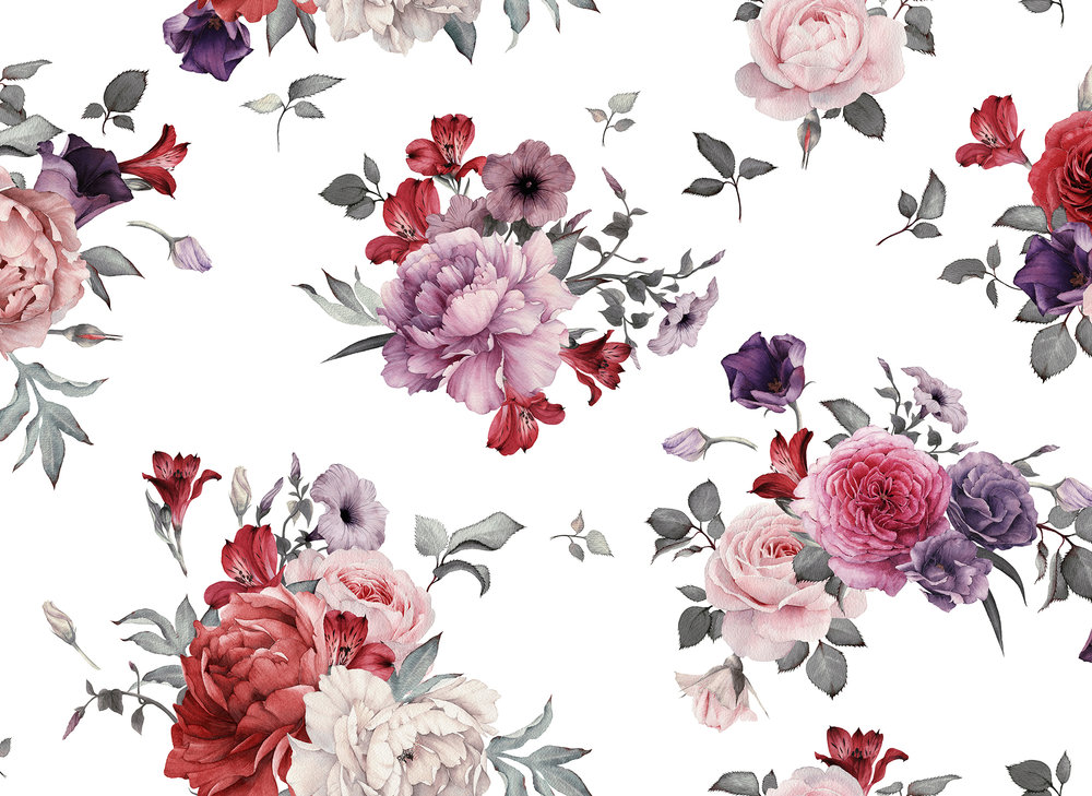 5191080 Flying Roses 1 Stampa Personalizzabile- Misura standard cm.350x255H