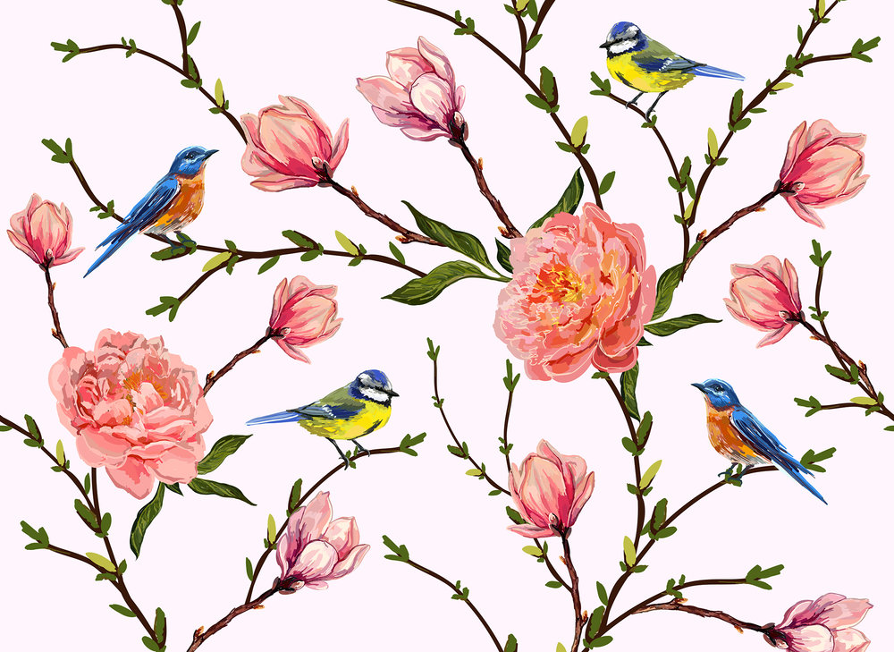 5191090 Colorful Birds Stampa Personalizzabile- Misura standard cm.350x255H