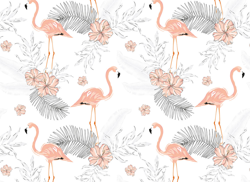 5191222 Flamingo Vibes 2 Stampa Personalizzabile- Misura standard cm.350x255H