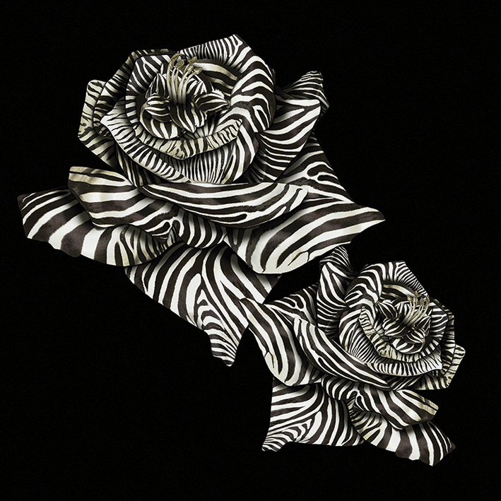 RC19116 Roses and Stripes, Pannello Digitale Cavalli 9, Misura Standard mt.3x3h.