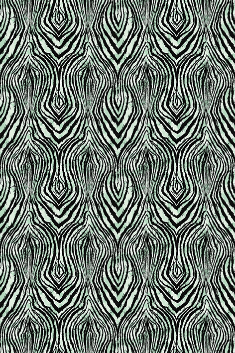 RC19127 Africa Zebra Green , Pannello Digitale Cavalli 9, Misura Standard mt.2x3h.