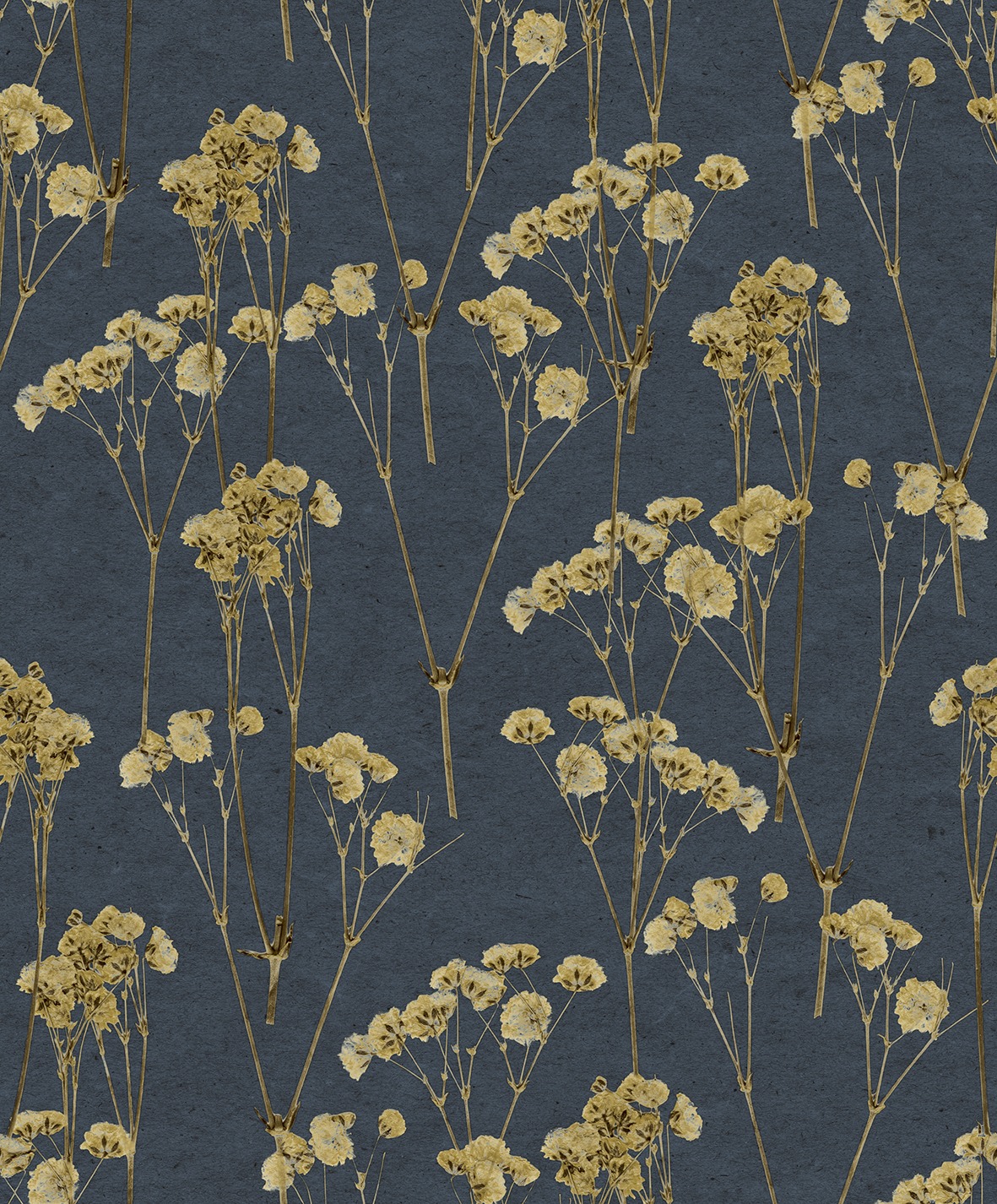 HE27243 Spry Flower Midnight Navy, Parato Ecodeco Herbarium, Rotolida mt.10,05x0,53