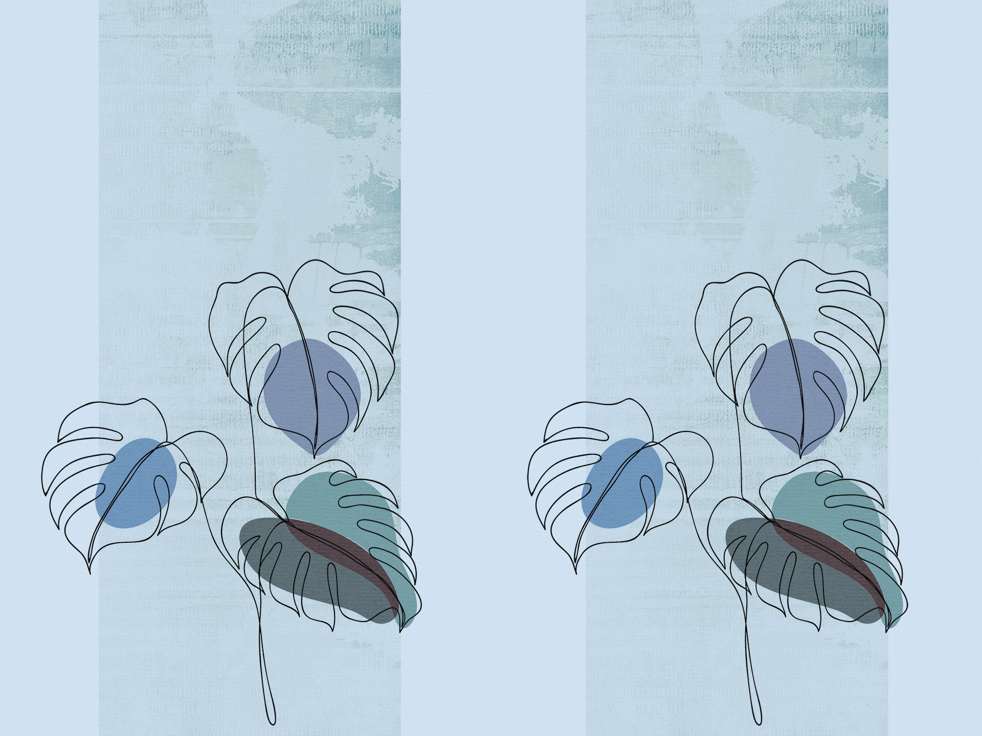 NEF32790 Graphic Leaves Water- Misura Standard Cm.400x300h