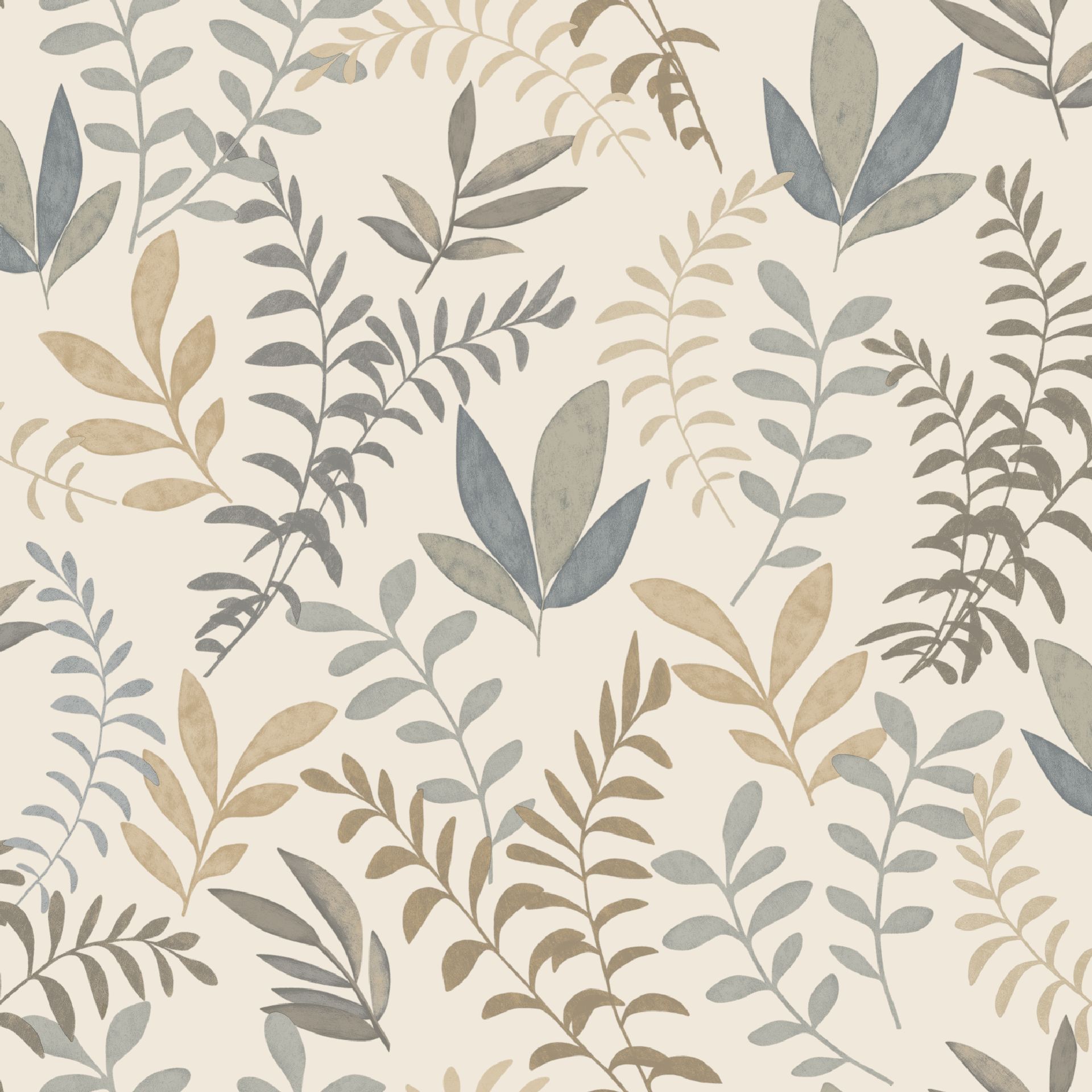 SO27063 Leaves Light Grey, Parato Pvc/Tnt Soleado, Rotoli da mt.10,05x0,53