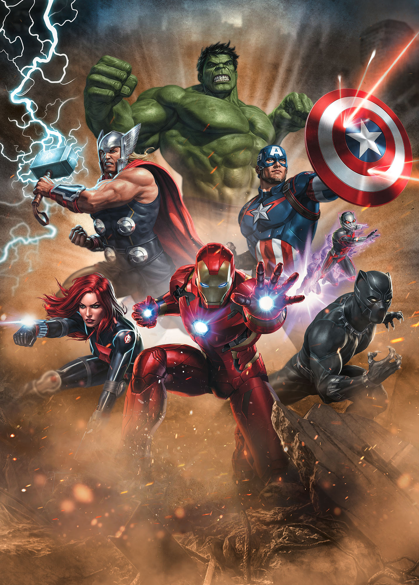 IADX4-079 Avengers Superpower, Fotomurale TNT Intowonderland, Misura cm.200x280h - 4 teli