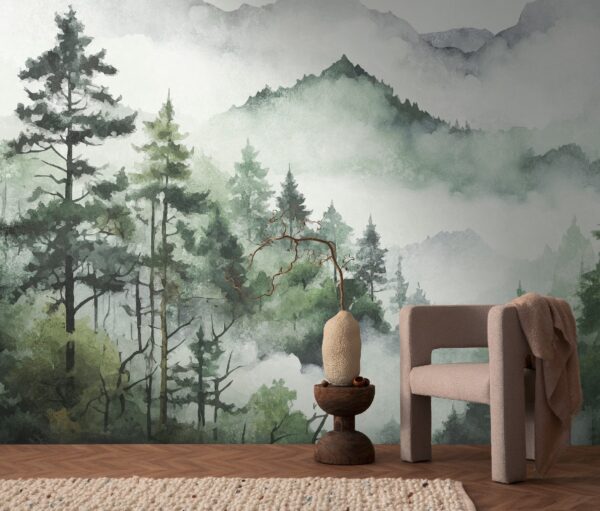 UN36101 Foggy Forest by Unico, parato in vinilico su TNT, sviluppo mt.3,71x2,80H - immagine 2