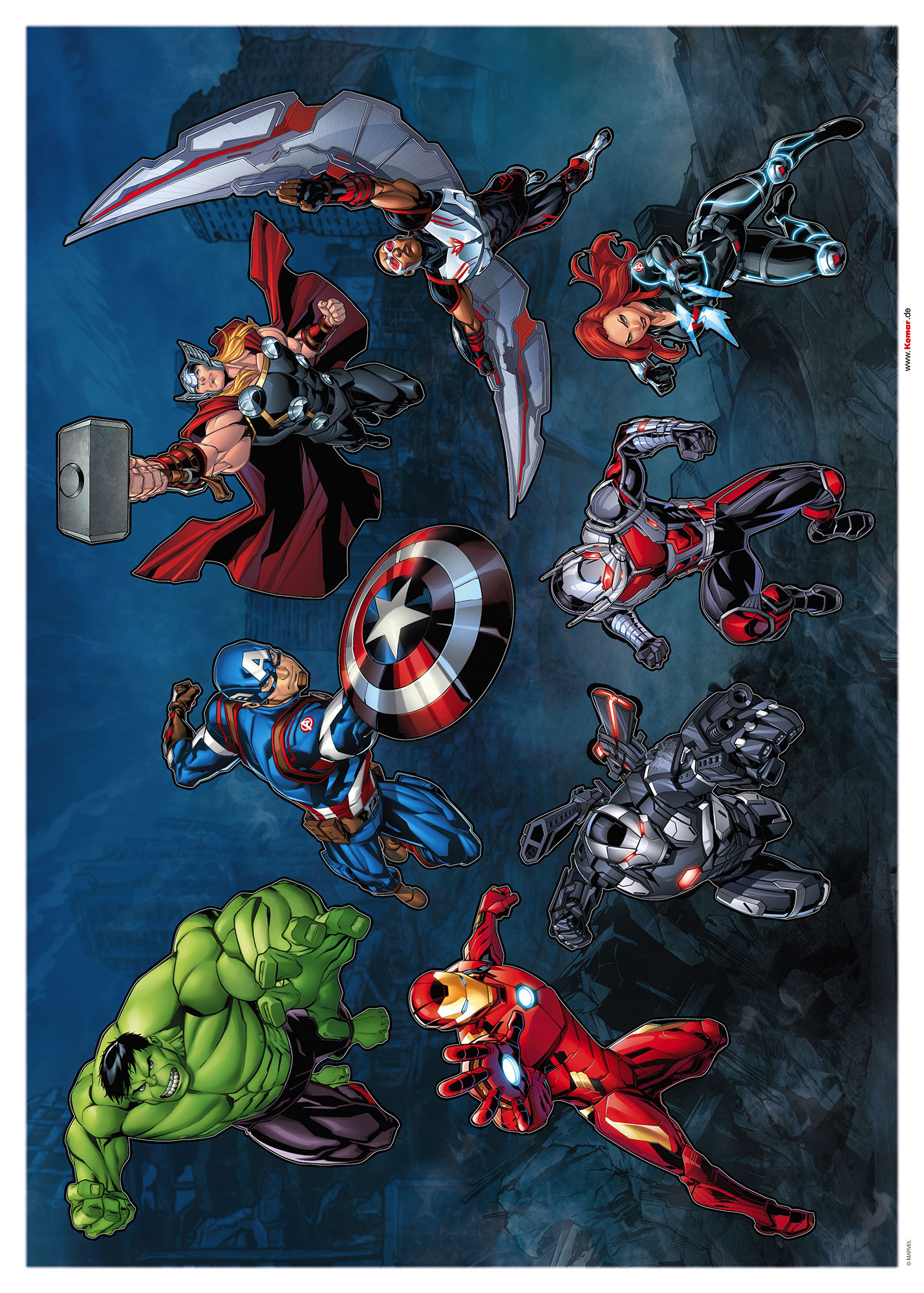 14119H Sticker Avengers Crew , Sticker Murale Pvc Adesivo, Misura cm.50x70