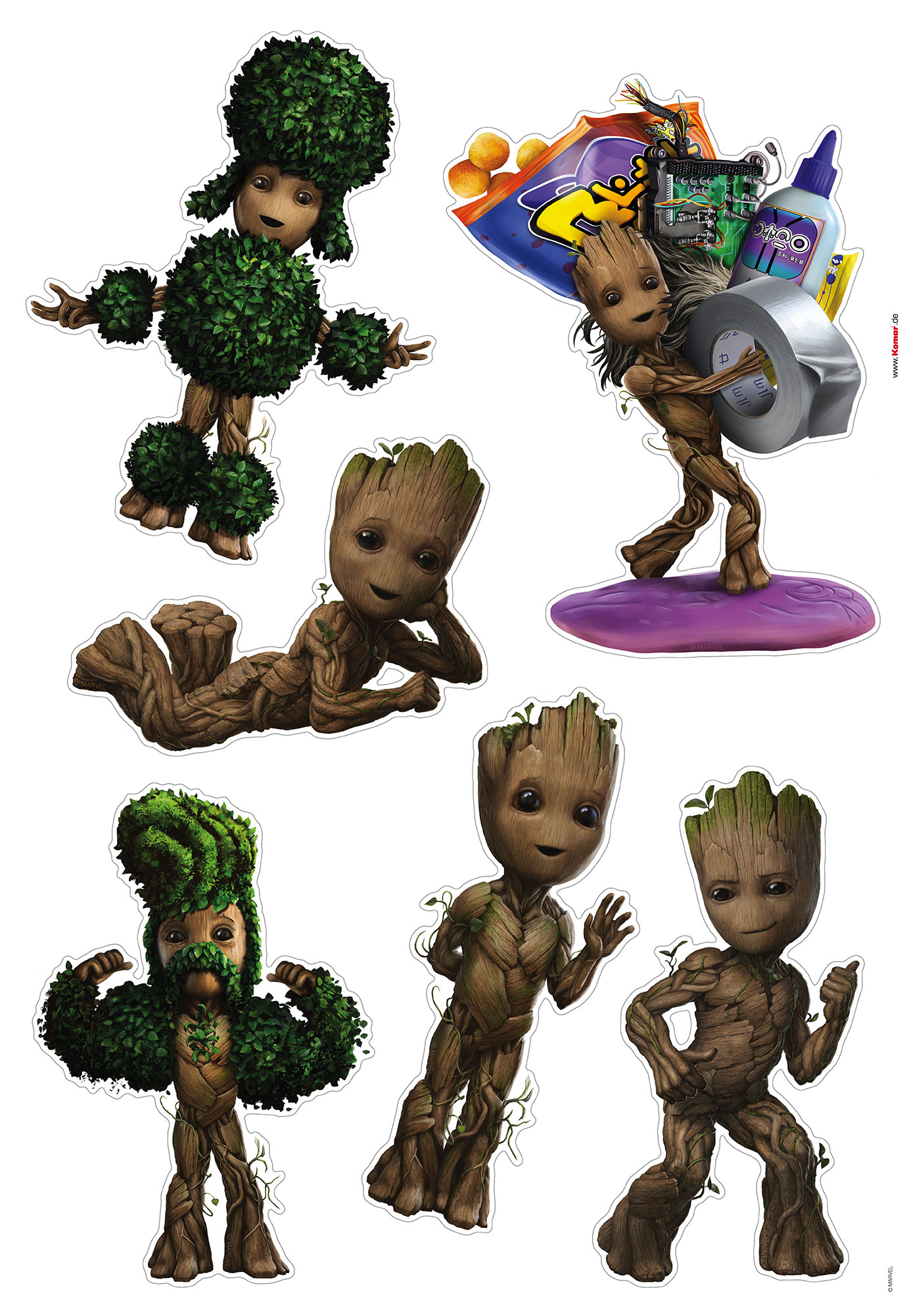 14121H Sticker I am Groot! , Sticker Murale Pvc Adesivo, Misura cm.50x70h