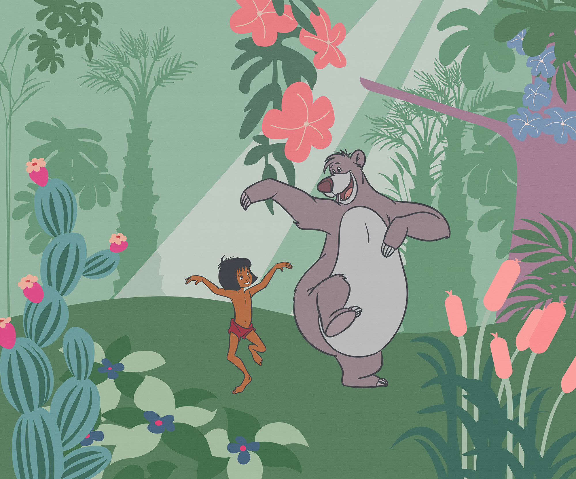 IADX6-106 Jungle Book Just Kidding, Fotomurale TNT Intowonderland, Misura cm.300x250h - 6 teli