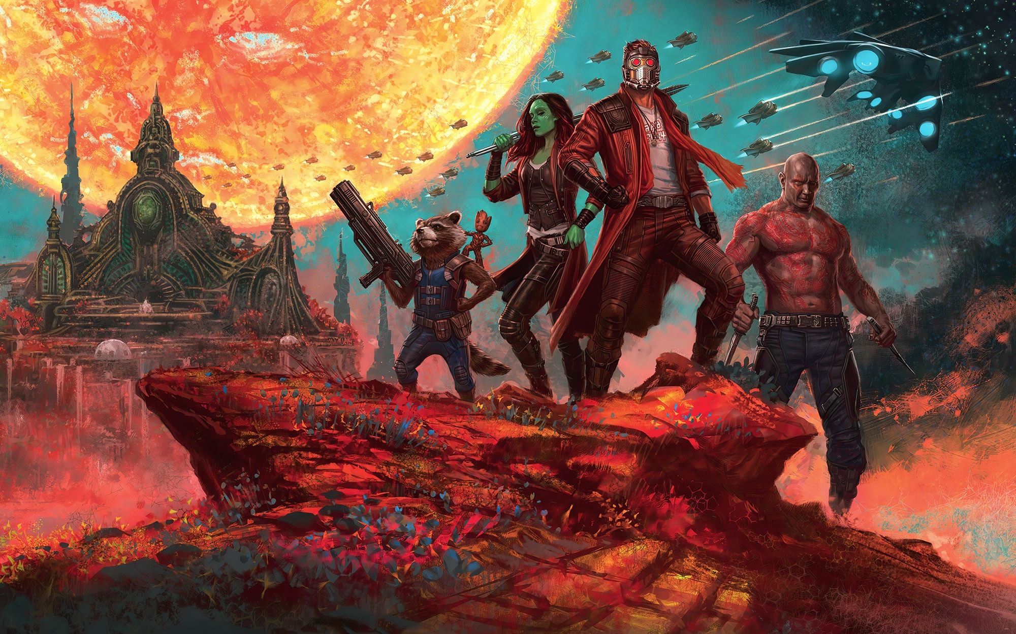 IADX8-116 Guardians of the Galaxy Panorama, Fotomurale TNT Intowonderland, Misura cm.400x250h - 8 teli