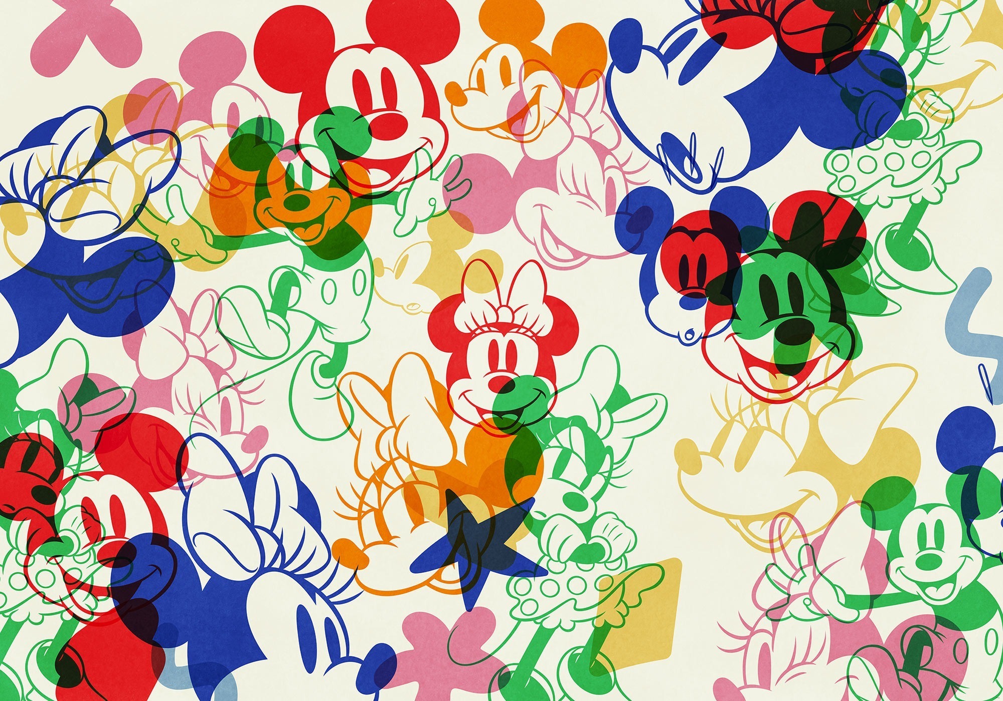 IADX8-120 Mickey and Minnie Mixture, Fotomurale TNT Intowonderland, Misura cm.400x250h - 8 teli