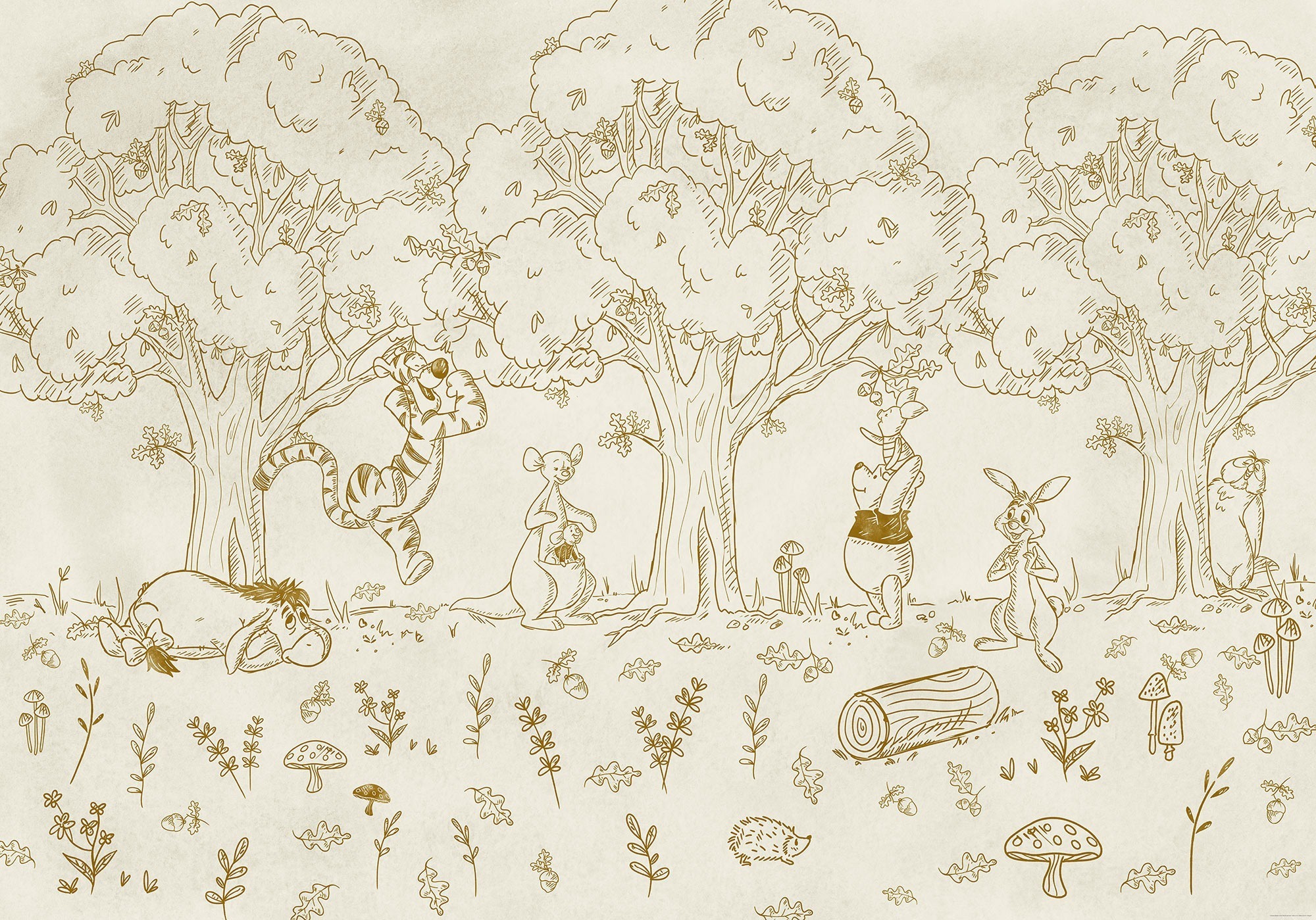 IADX8-121 Winnie the Pooh Outdoors , Fotomurale TNT Intowonderland, Misura cm.400x250h - 8 teli