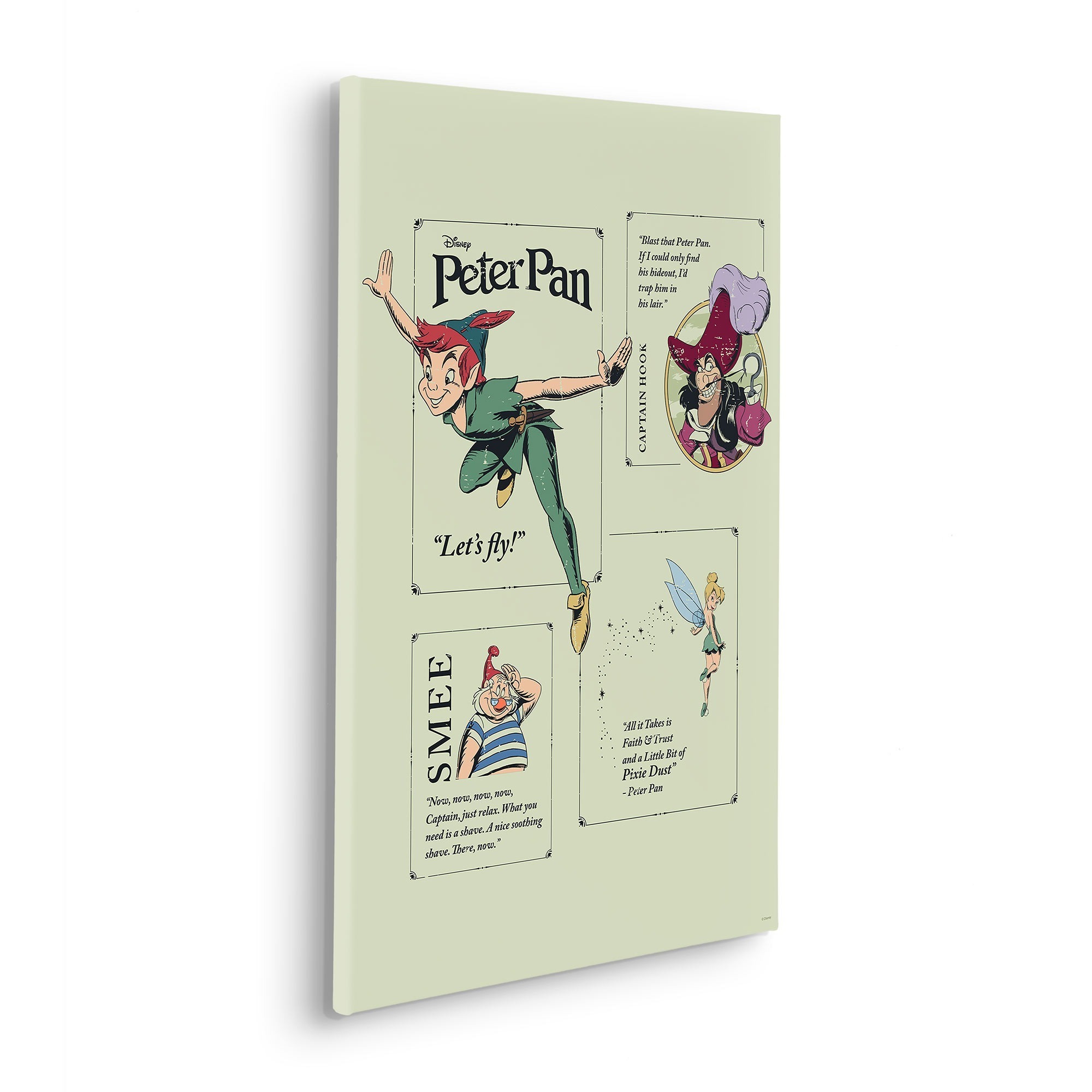 KR163-D-40X60 Peter Pan Let´s Fly! , Quadro In TNT Intelaiato, Misura cm.40x60h