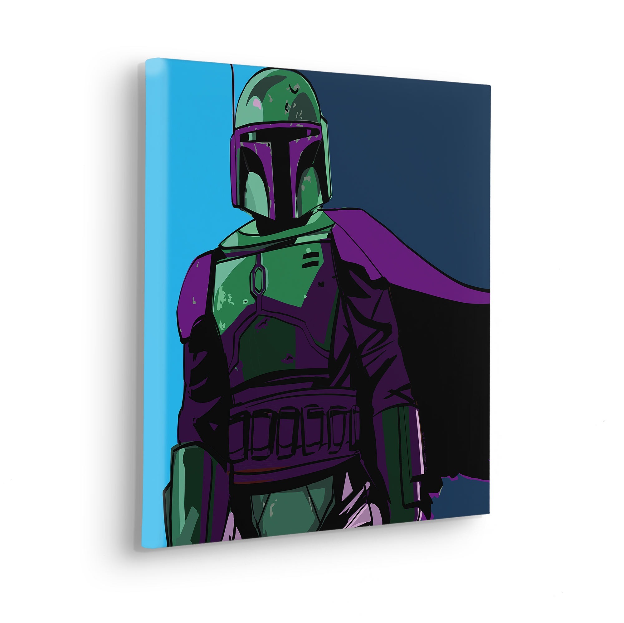 KR179-S-40X40 Star Wars Cyberart by Boba Fett, Quadro In TNT Intelaiato, Misura cm.40x40h