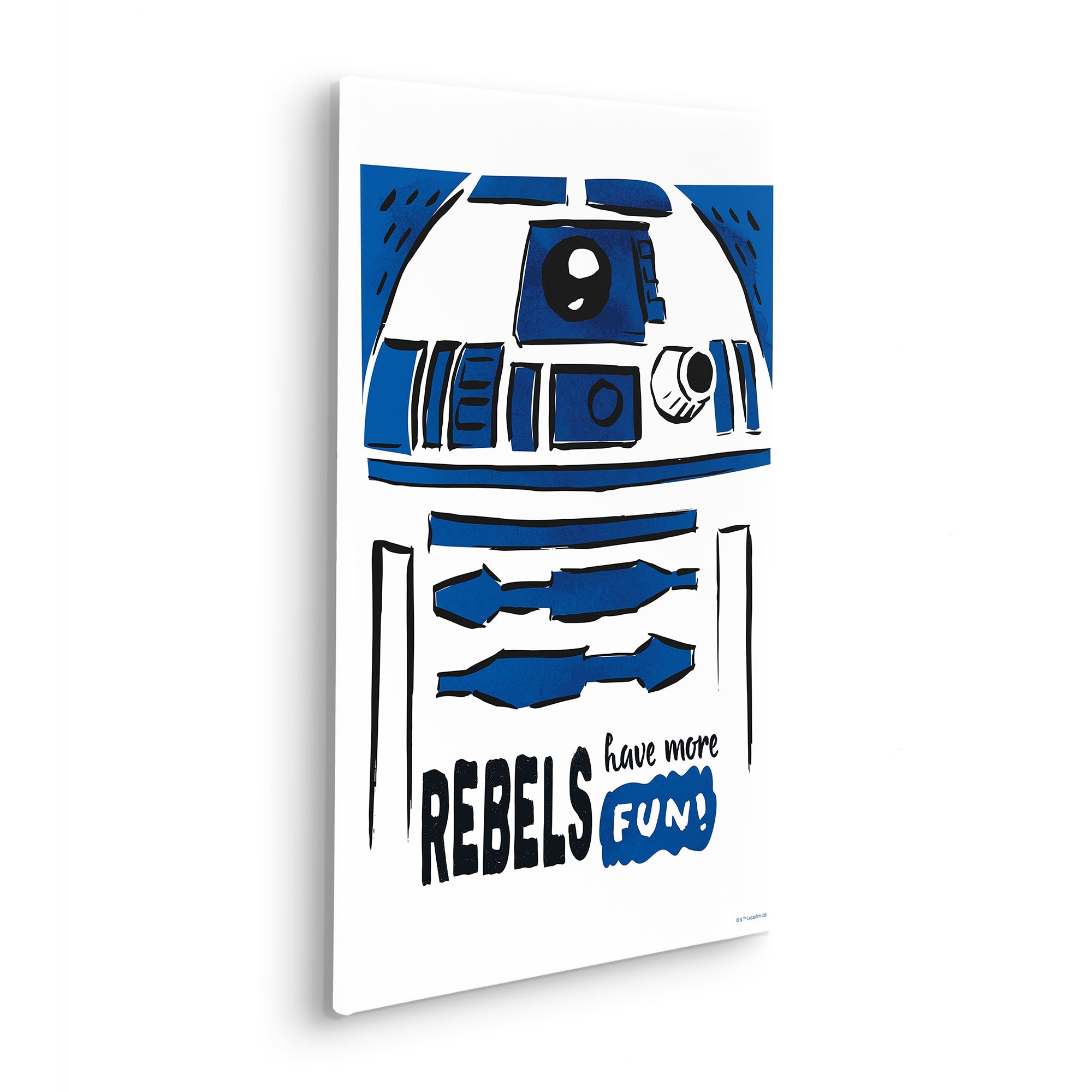 KR181-S-40X60 Star Wars R2D2 More Fun, Quadro In TNT Intelaiato, Misura cm.40x60h