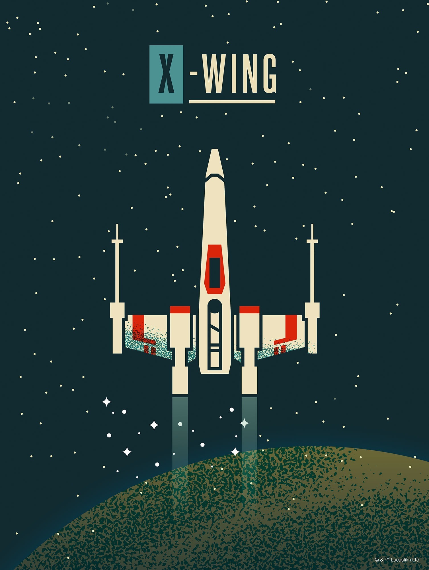 WB-SW-033-30X40 Star Wars Geeky X-Wing , Poster In TNT Da Incorniciare, Misura cm.30x40h