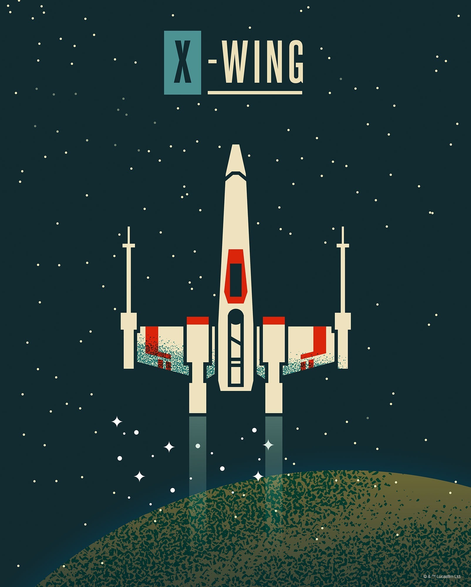 WB-SW-033-40X50 Star Wars Geeky X-Wing , Poster In TNT Da Incorniciare, Misura cm.40x50h