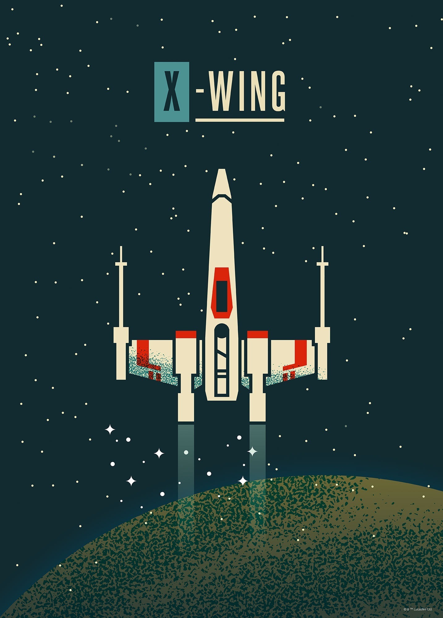 WB-SW-033-50X70 Star Wars Geeky X-Wing , Poster In TNT Da Incorniciare, Misura cm.50x70h