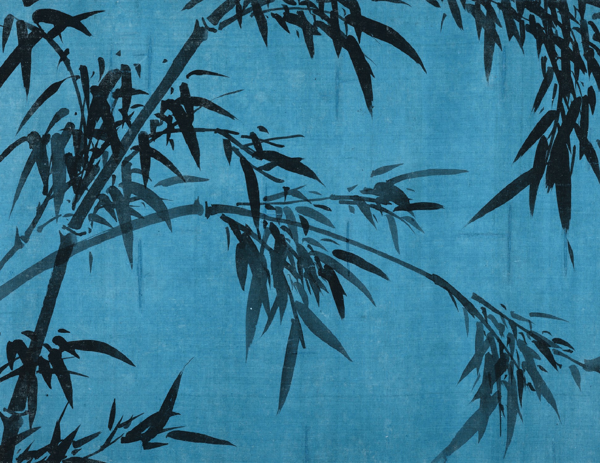 BYL18057 Bamboo Leaves Blue ,Stampa Digitale Babylon ,Standard su Nonwowen cm.350x270