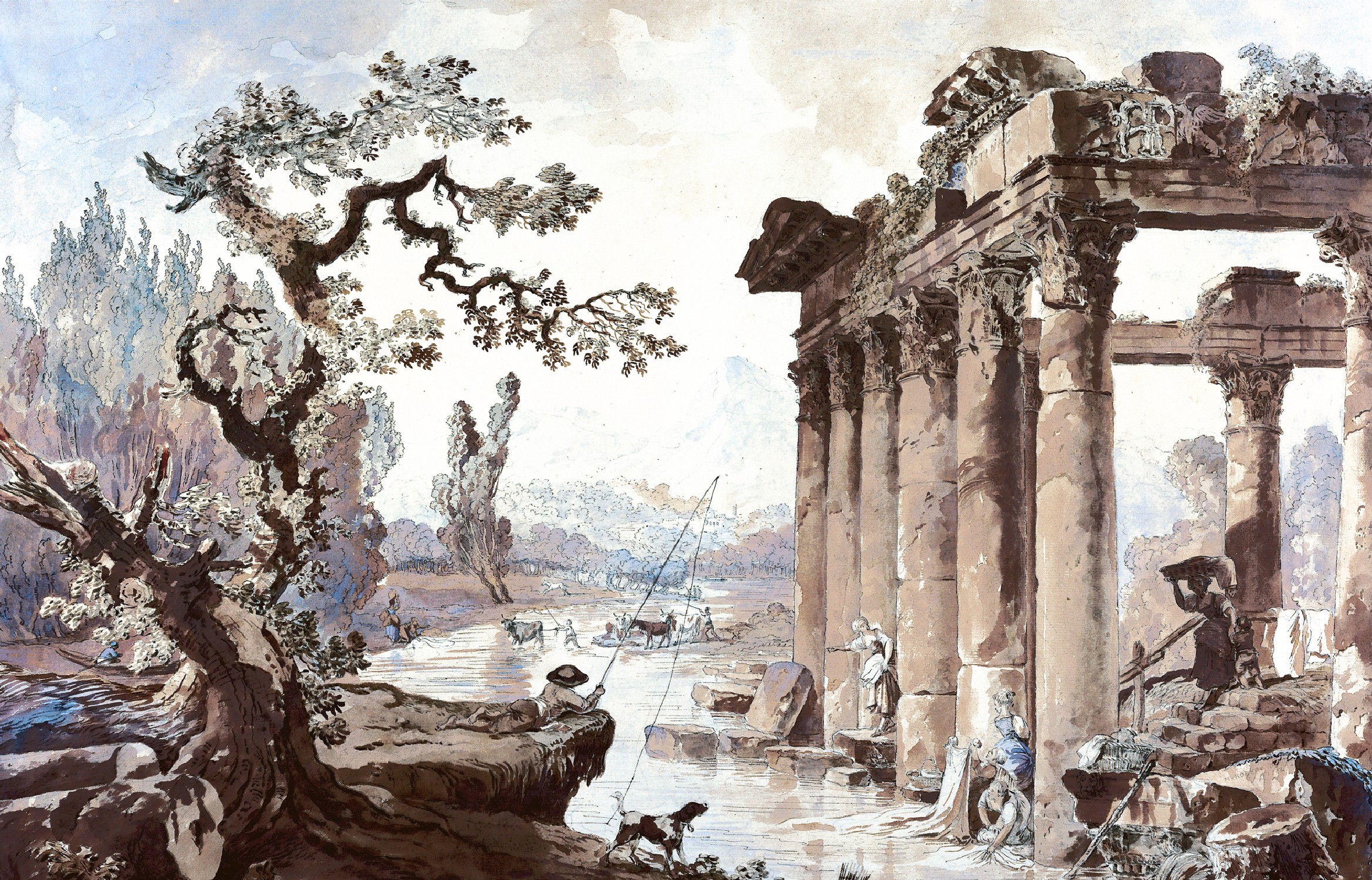 BYL18070 Ruins ,Stampa Digitale Babylon ,Standard su Nonwowen cm.420x270