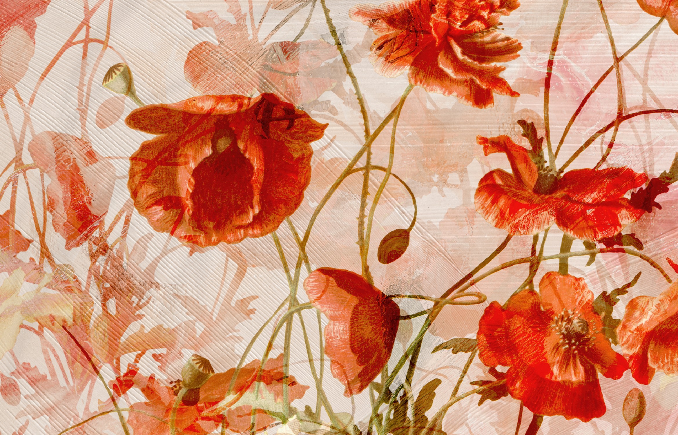 BYL18071 Lush Poppy ,Stampa Digitale Babylon ,Standard su Nonwowen cm.420x270