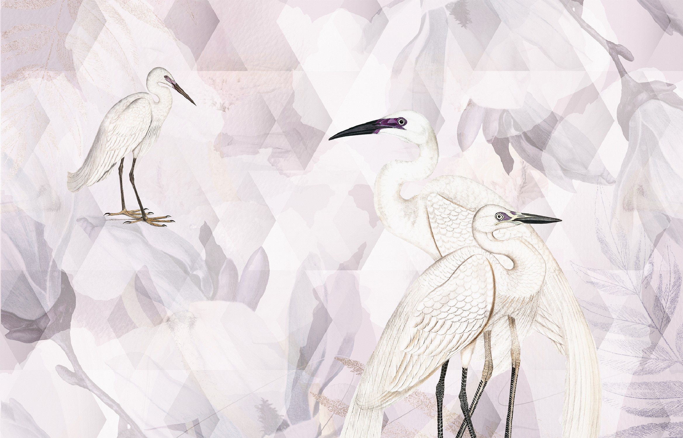 BYL27027 Prismatic Herons ,Stampa Digitale Babylon ,Standard su Nonwowen cm.420x270