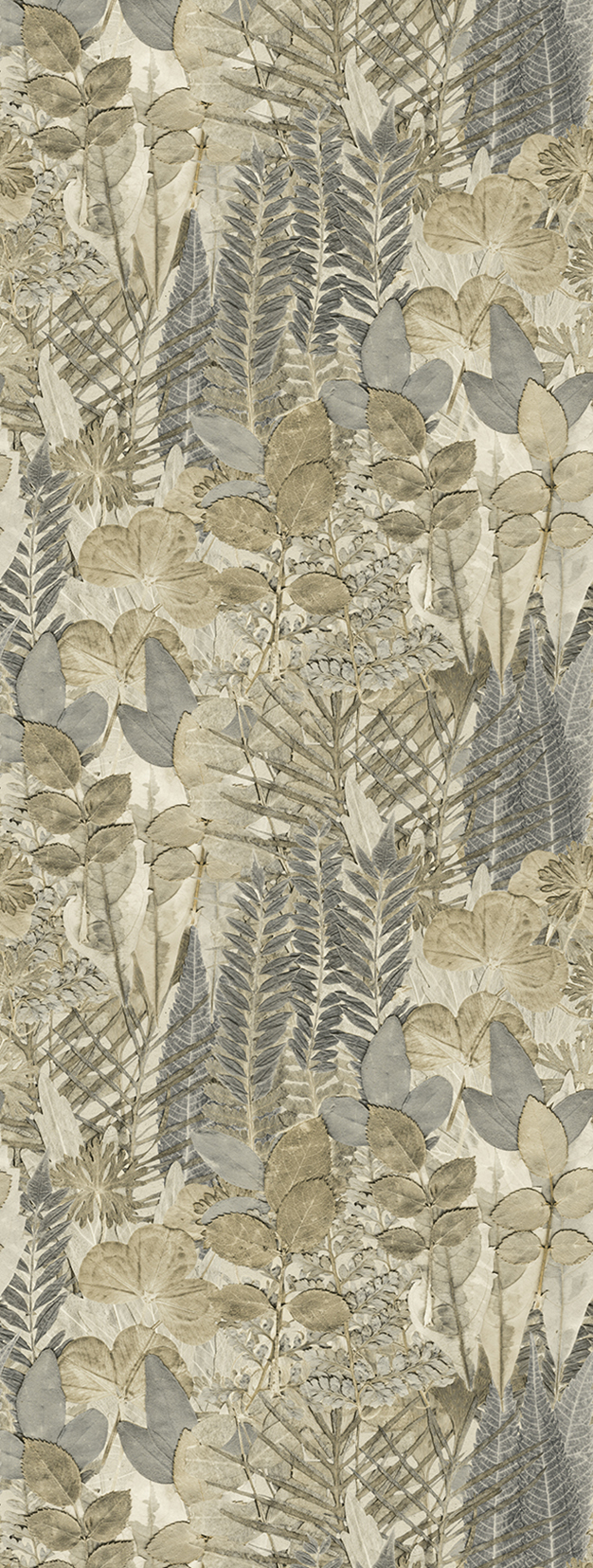 HED27294 Herbarium Blue Beige, Stampa Ecodeco Herbarium, Misura mt.1,06 x 2,80H