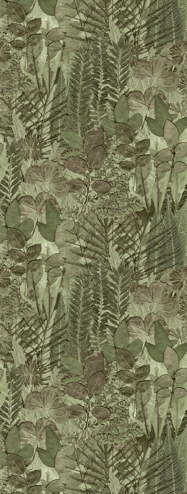 HED27295 Herbarium Forest Green, Stampa Ecodeco Herbarium, Misura mt.1,06 x 2,80H