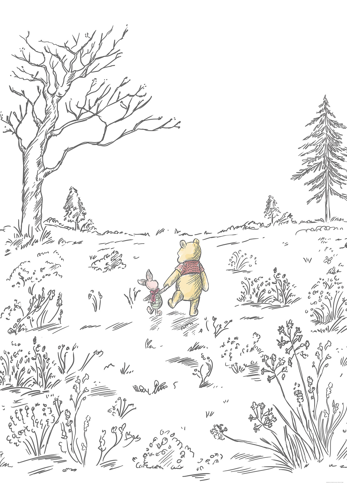 IADX4-043 Winnie the Pooh Walk, Fotomurale TNT Intowonderland, Misuracm.200x280h - 4 teli