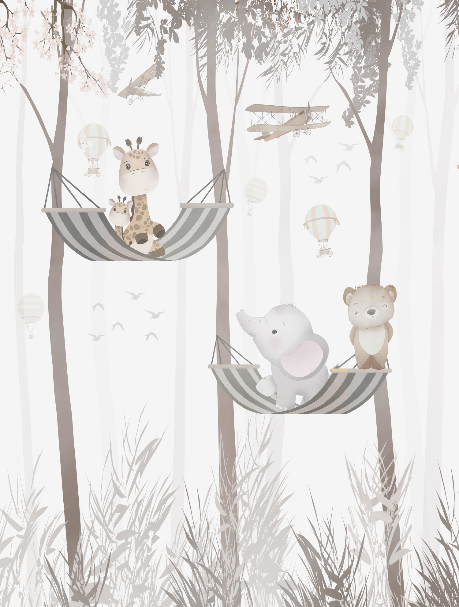 CW6032-1 Forest Tour Desert Taupe, Stampa Tnt Cute Walls, Misura mt.2,12x2,80H