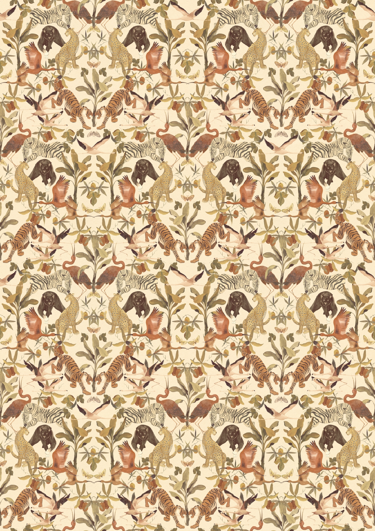 DW2000 Magic Animals Cream, Stampa Tnt Designer Walls, Misura mt.2,12x3,00H