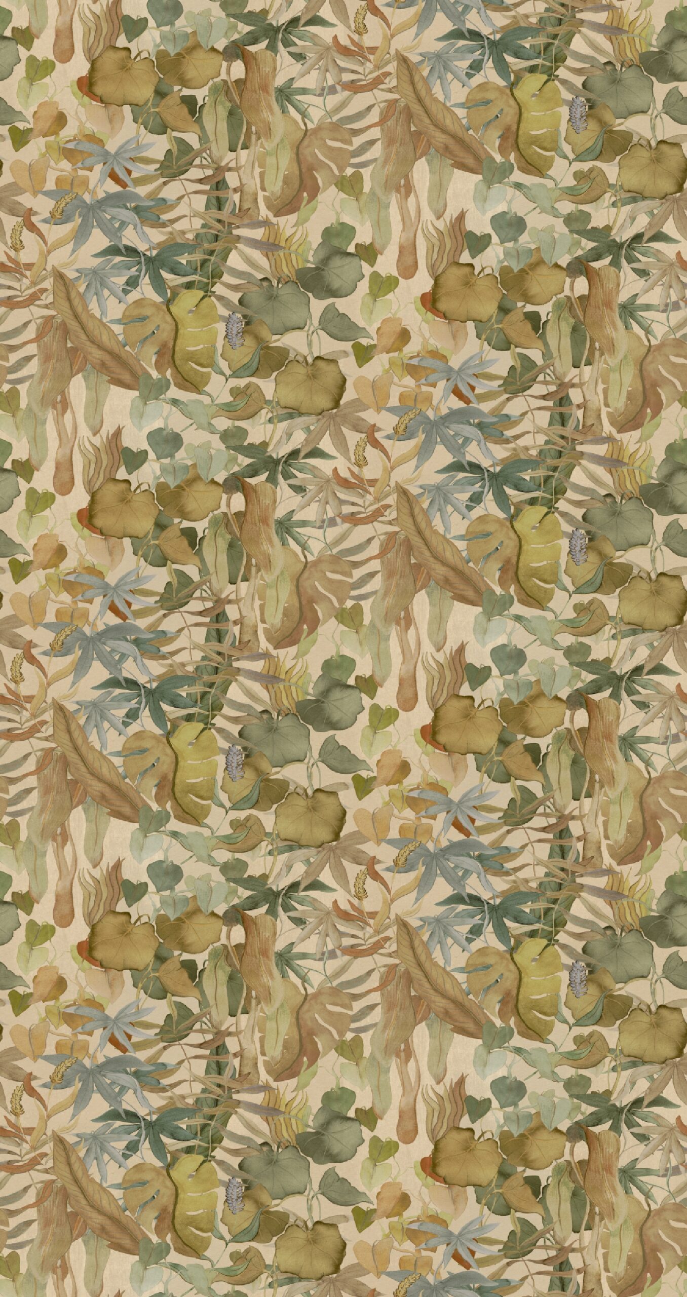 DW2011 Abstract Leaves Warm Beige, Stampa Tnt Designer Walls, Misura mt.1,59x3,00H