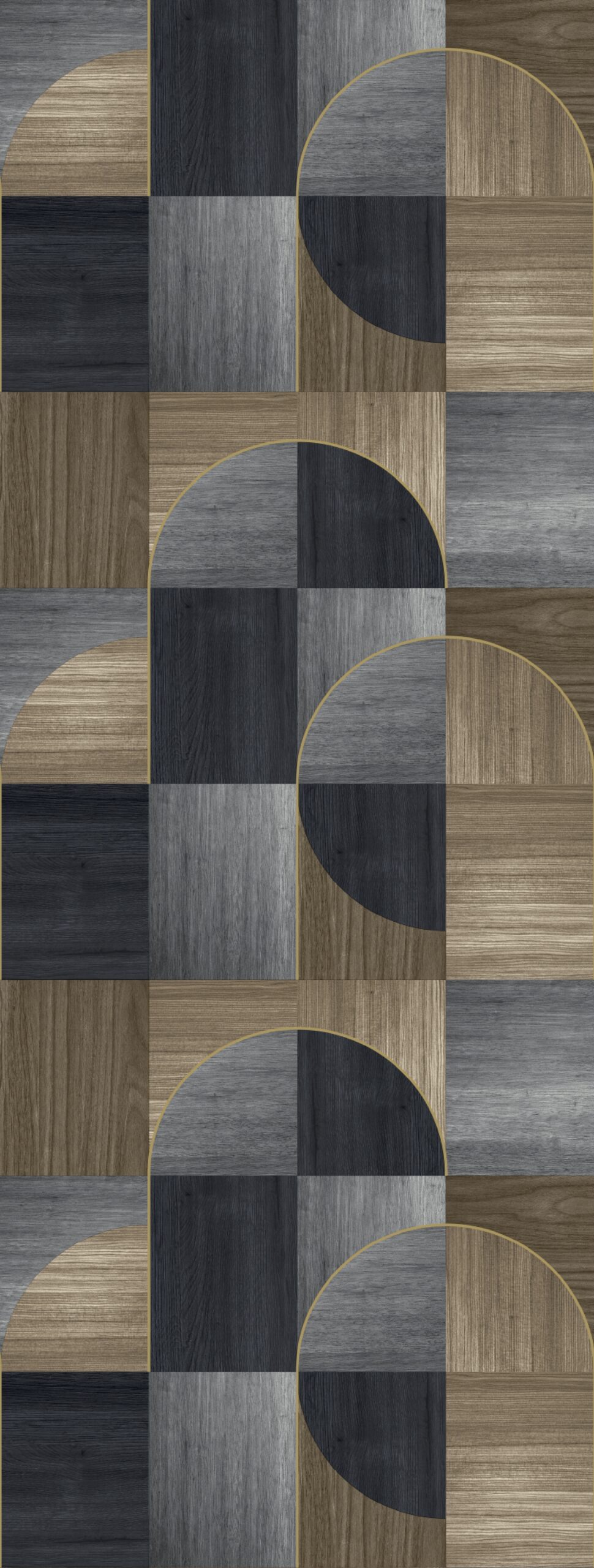 FW4012-4 Wooden Circles Denim Blue, Stampa Pvc/Tnt Feature Walls, Misura mt.1,06x2,80H