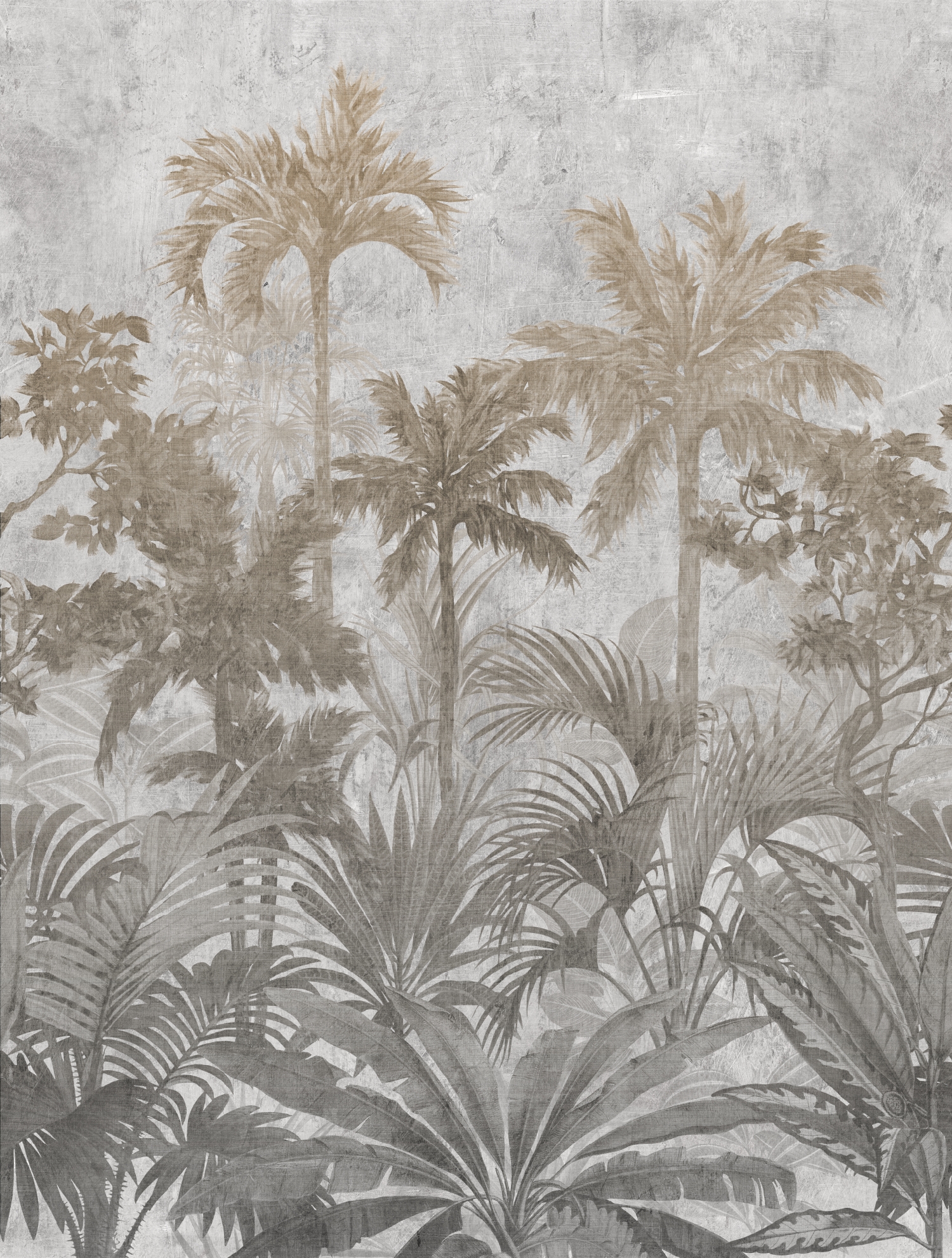 FW4027-1 Concrete Palm Trees Grey, Stampa Pvc/Tnt Feature Walls, Misura mt.2,12x2,80H