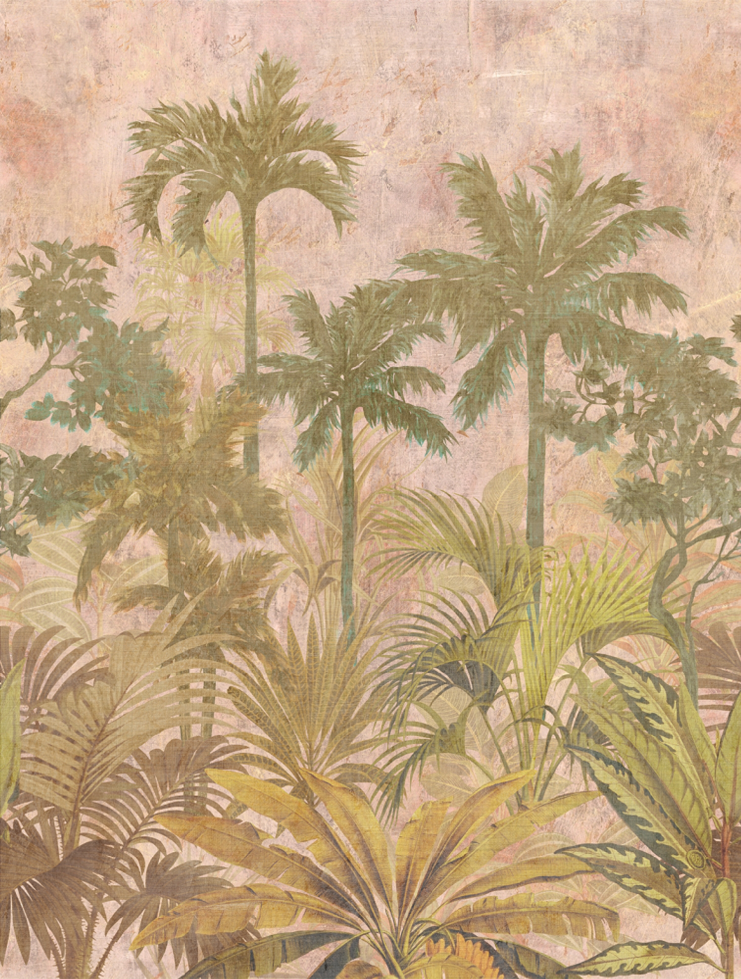 FW4027-4 Concrete Palm Trees Multicolor, Stampa Pvc/Tnt Feature Walls, Misura mt.2,12x2,80H