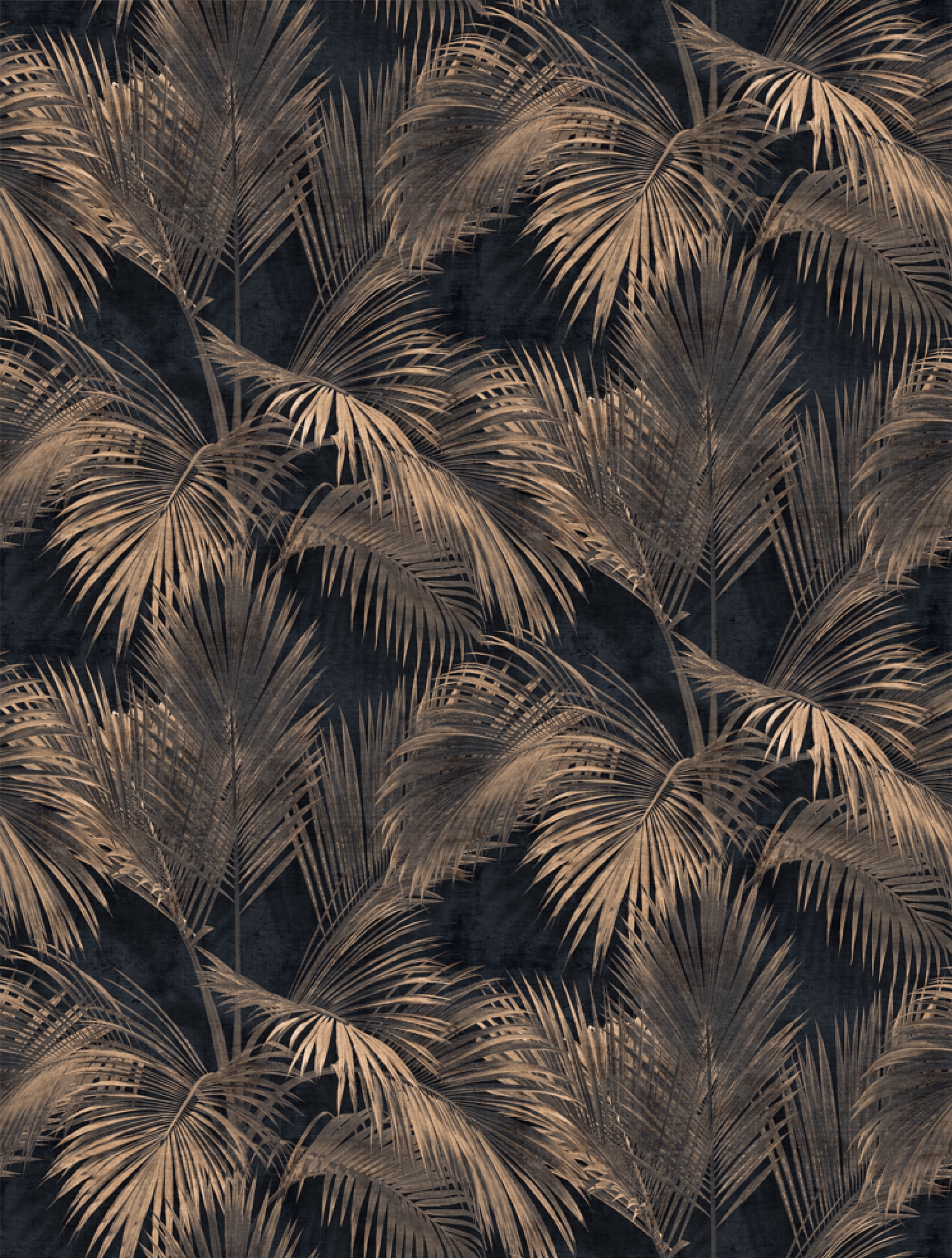 FW4034-1 Palm Garden Black-Gold, Stampa Pvc/Tnt Feature Walls, Misuramt.2,12x2,80H