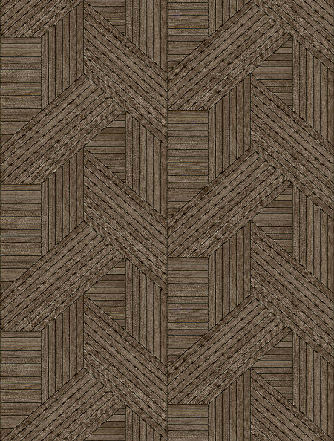 FW4036-3 Geo Wood Slats Chocolate Brown, Stampa Pvc/Tnt Feature Walls, Misura mt.2,12x2,80H